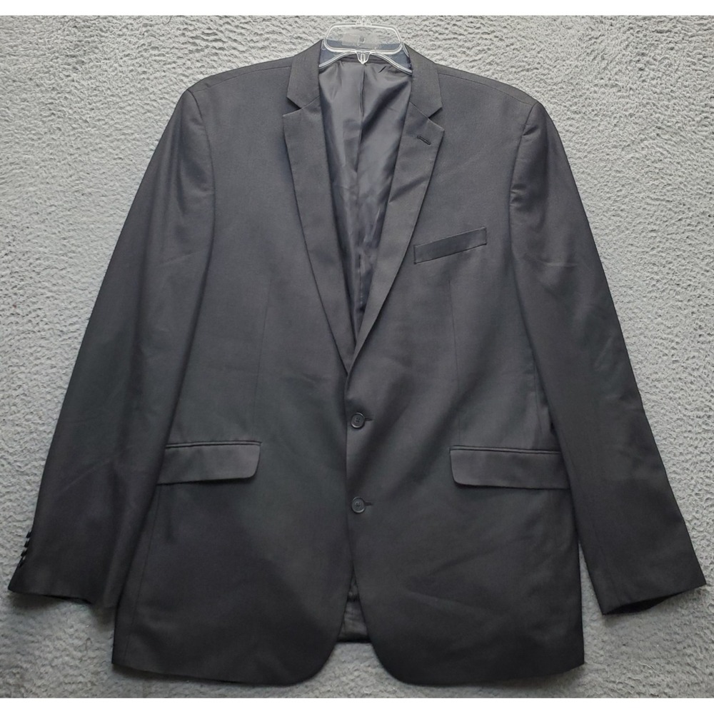 Kenneth Cole Reaction Blazer‎ Jacket Mens 46L Black Formal Single Breasted EUC